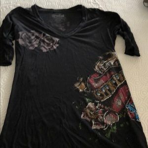 Sinful black sequin 3/4 sleeve shirt!